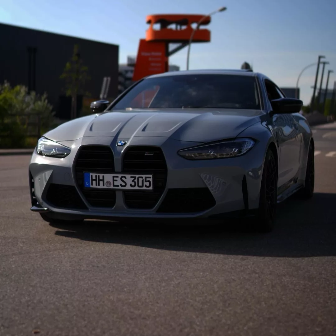BMW M4 Competition in Grau Frontansicht mieten