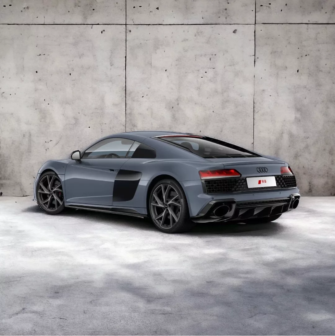 Audi R8 V10 Performance Coupe in Grau von hinten mieten