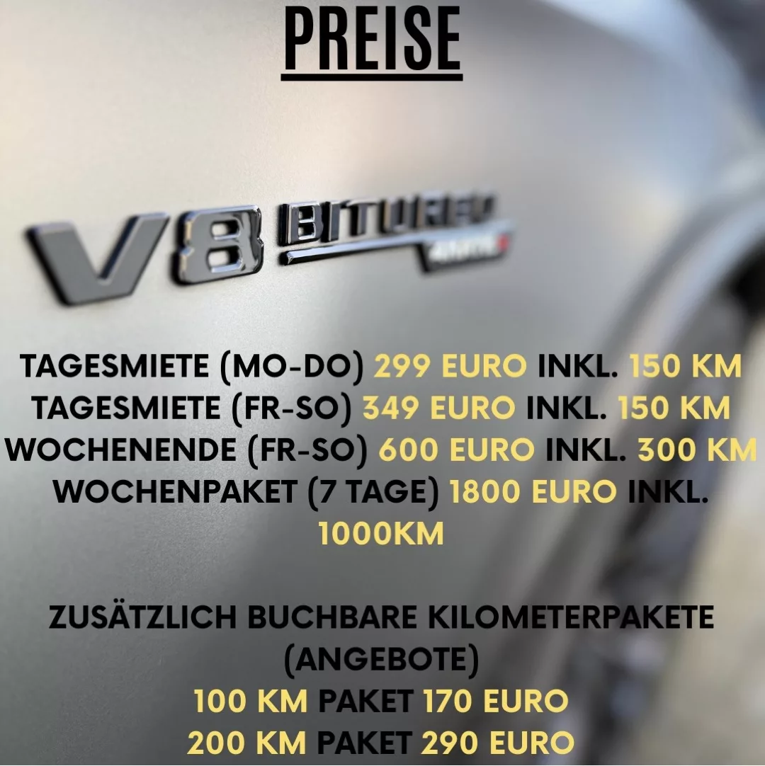 Mercedes-Benz GLC63AMG Facelift Schriftzug mieten.