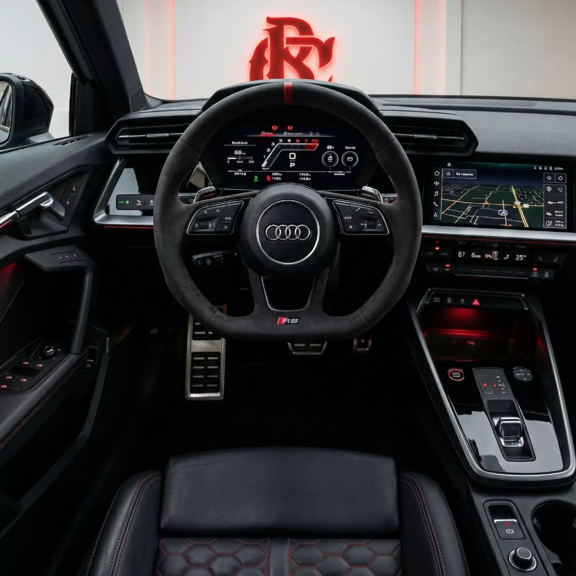 AUDI RS3 Limousine Cockpit mit moderner Instrumententafel mieten