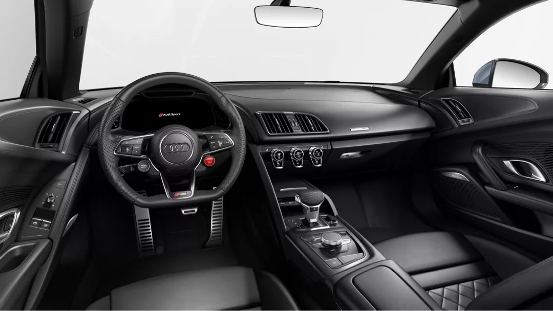 Audi R8 V10 Performance Coupe Innenraum in Schwarz mieten